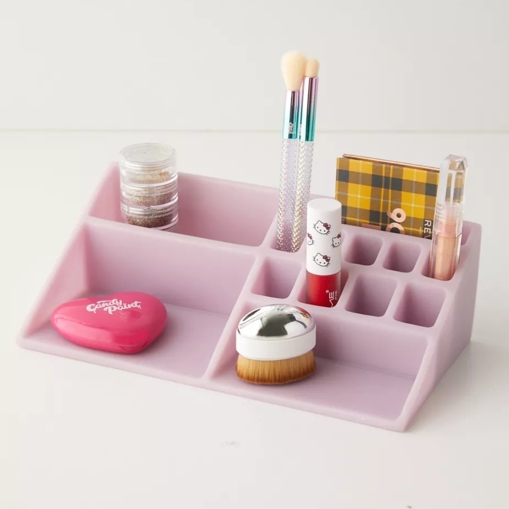 New UO Makeup Organizer Resin Countertop Display Purple Desk Organizer Caddy